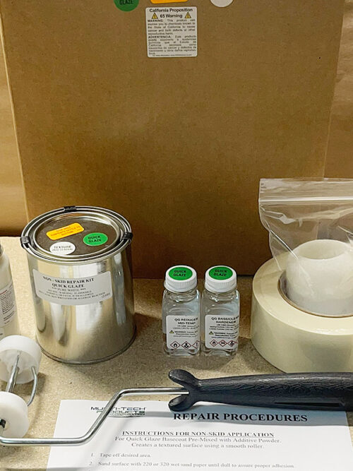 NON SKID REPAIR KIT - QUICK GLAZE PURE WHITE W/ETCHING CREAM