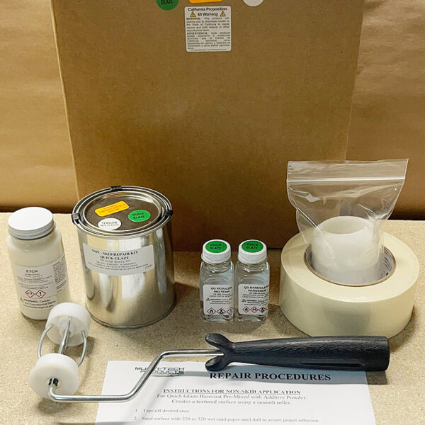 NON SKID REPAIR KIT - QUICK GLAZE PURE WHITE W/ETCHING CREAM