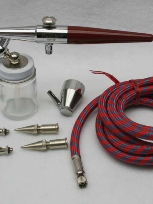 PAASCHE AIRBRUSH SET W/Extra 2 - .05 oz., 1 -1 oz. & 1 - 3 oz.. JAR 10' HOSE - SPA
