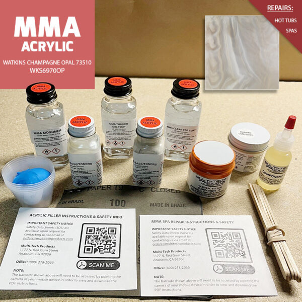 MMA ACRYLIC WATKINS REPAIR KIT CHAMPAGNE OPAL 73510