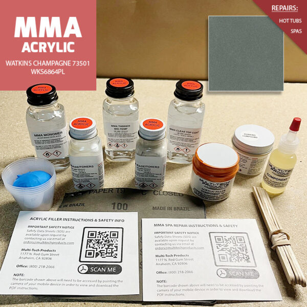MMA ACRYLIC WATKINS REPAIR KIT CHAMPAGNE 73501