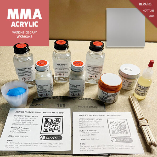 MMA ACRYLIC WATKINS REPAIR KIT ICE GRAY 7****
