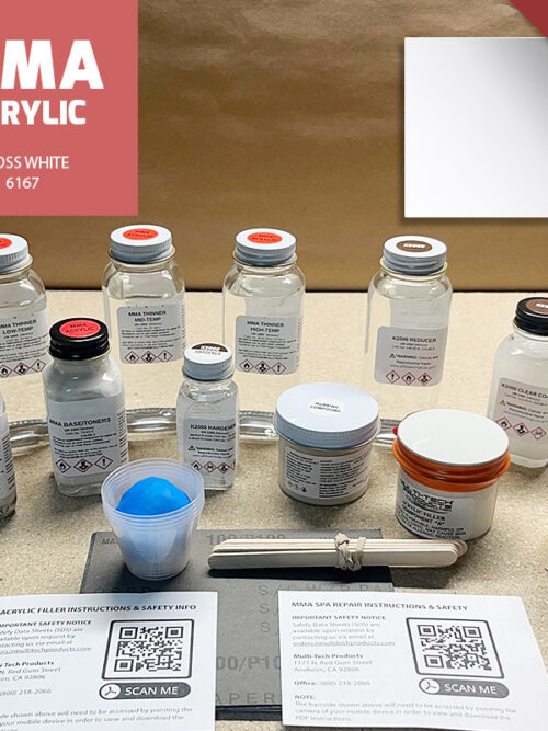 MMA ACRYLIC SINGLE REPAIR KIT SPA GLOSS WHITE