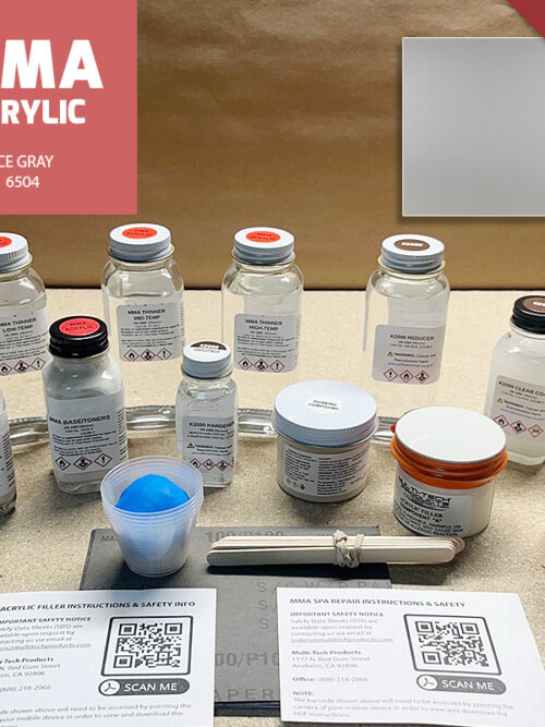 MMA ACRYLIC SINGLE REPAIR KIT SPA ICE GRAY