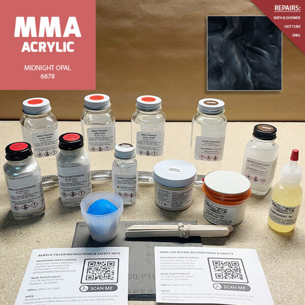 MMA ACRYLIC SINGLE REPAIR KIT SPA MIDNIGHT OPAL