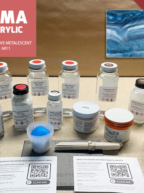 MMA ACRYLIC SINGLE REPAIR KIT SPA OCEAN WAVE METALESCENT