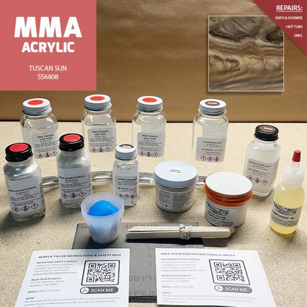 MMA ACRYLIC SINGLE REPAIR KIT SPA TUSCAN SUN SERENITY SERIES