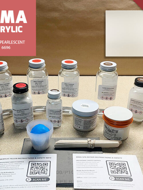 MMA ACRYLIC SINGLE REPAIR KIT SPA WHITE PEARLESCENT