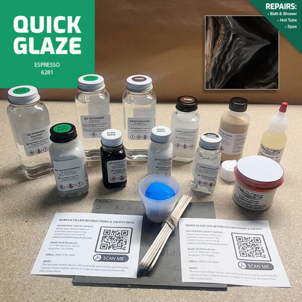 QUICK GLAZE SINGLE REPAIR KIT SPA & HOT TUB ESPRESSO