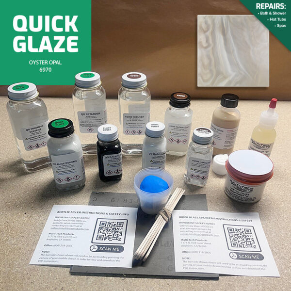 QG-6970-SINGLE-REPAIR-KIT-SPA-HOT-TUB-OYSTER-OPAL QUICK GLAZE SINGLE REPAIR KIT SPA & HOT TUB OYSTER OPAL