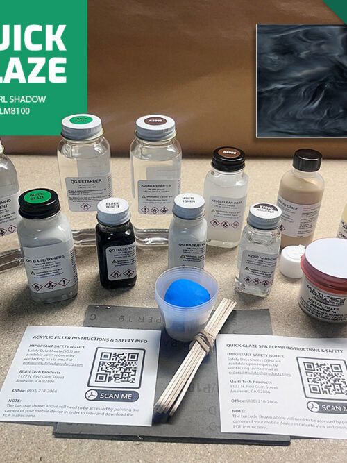 QUICK GLAZE SINGLE REPAIR KIT SPA & HOT TUB PEARL SHADOW LUSTER SWIRL