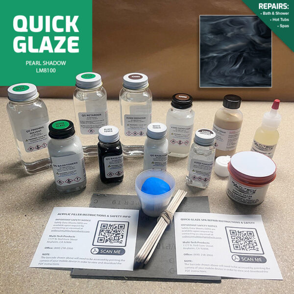 QUICK GLAZE SINGLE REPAIR KIT SPA & HOT TUB PEARL SHADOW LUSTER SWIRL