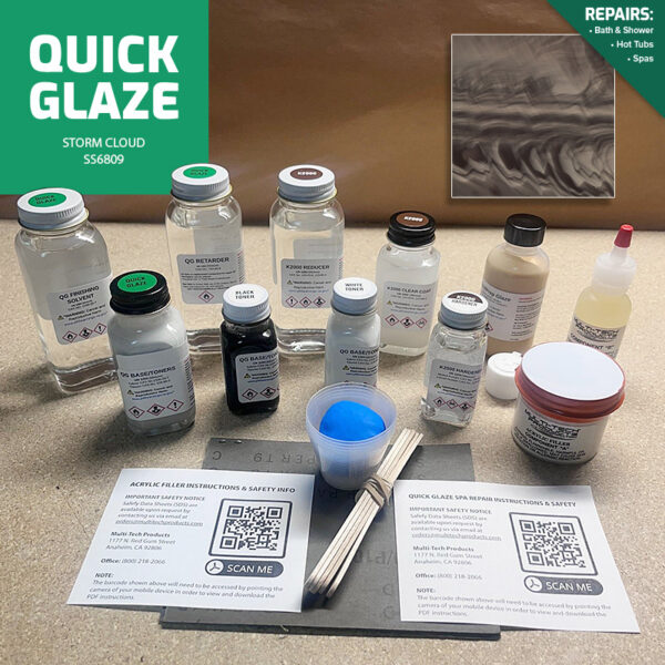 QUICK GLAZE SINGLE REPAIR KIT SPA & HOT TUB STORM CLOUD SERENITY SERIES