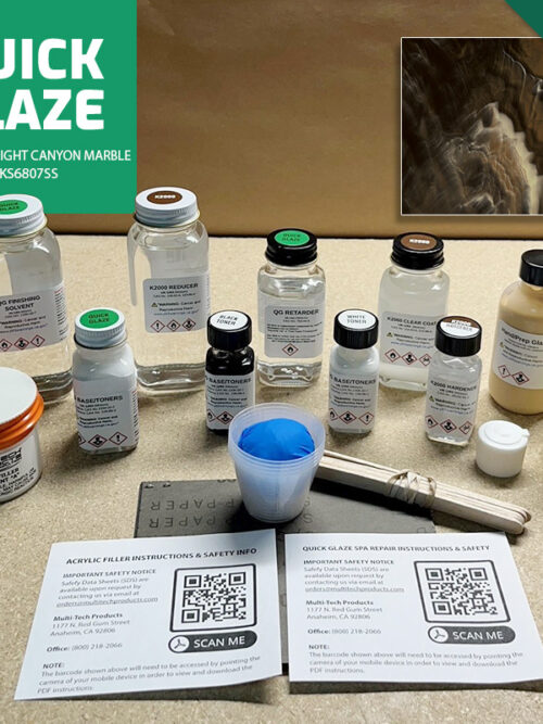 QUICK GLAZE ACRYLIC WATKINS REPAIR KIT MIDNIGHT CANYON MARBLE 7****