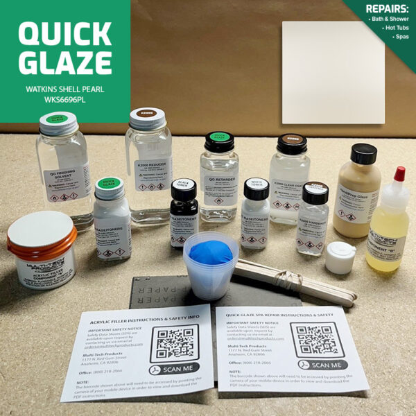 QUICK GLAZE ACRYLIC WATKINS REPAIR KIT ARISTECH SHELL PEARL 73502